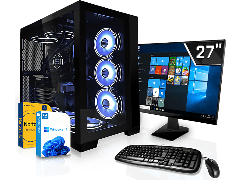 SYSTEMTREFF Gaming Komplett Intel Core i9-13900K, Komplett PC mit i9-13900K Prozessor, 32 GB RAM, 1000 GB mSSD, Nvidia GeForce RTX 4070 12GB GDDR6, 12 GB