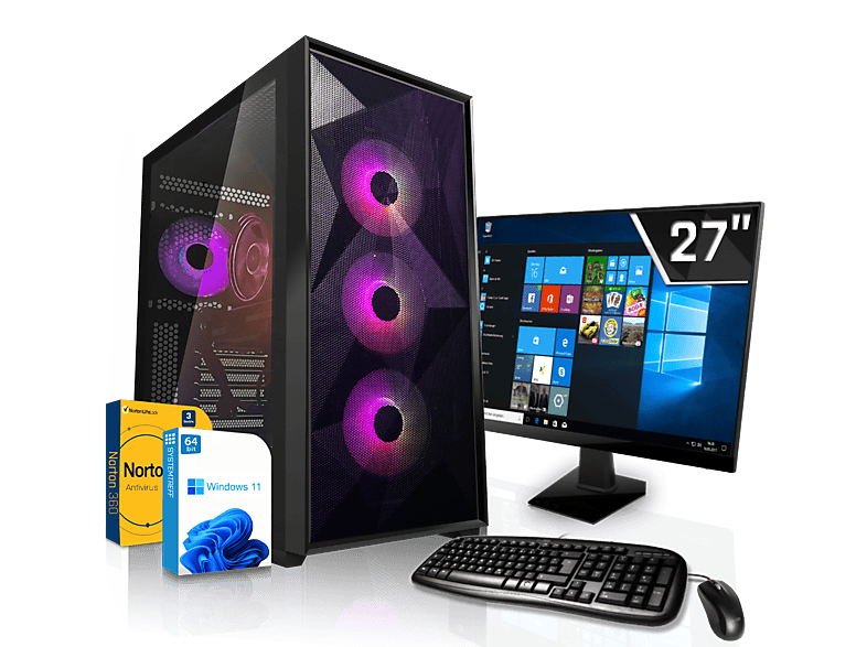 SYSTEMTREFF Gaming Komplett AMD Ryzen 9 5950X, Komplett PC mit 5950X Prozessor, 32 GB RAM, 1000 GB mSSD, Nvidia GeForce RTX 4070 12GB GDDR6, 12 GB