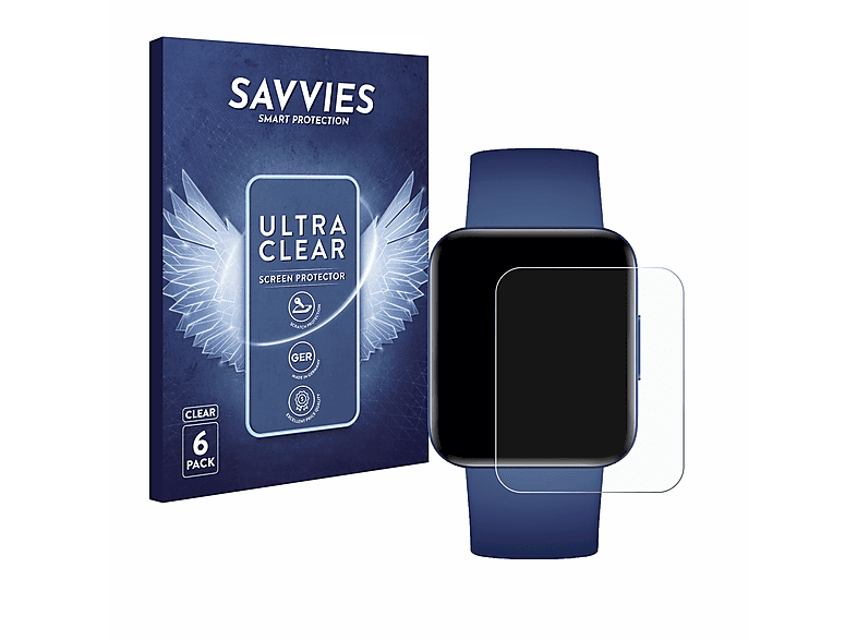 SAVVIES 6x klare Watch) Schutzfolie(für Xiaomi Poco