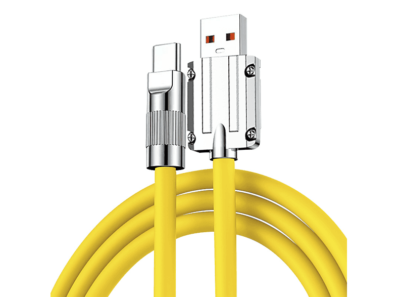 INF USB-C-Ladekabel 120 W 1 Gelb USB Kabel, m, Schnellladung