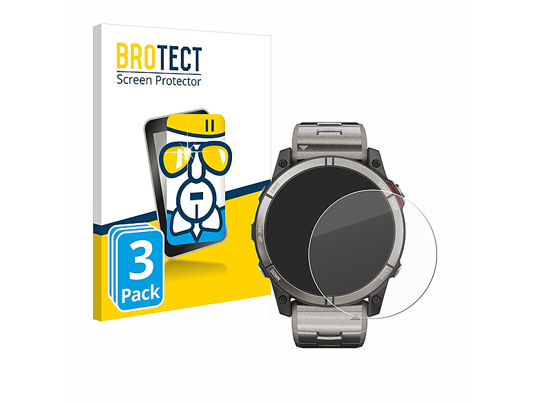 BROTECT 3x Schutzfolie(für 7X) klare quatix Airglass Garmin
