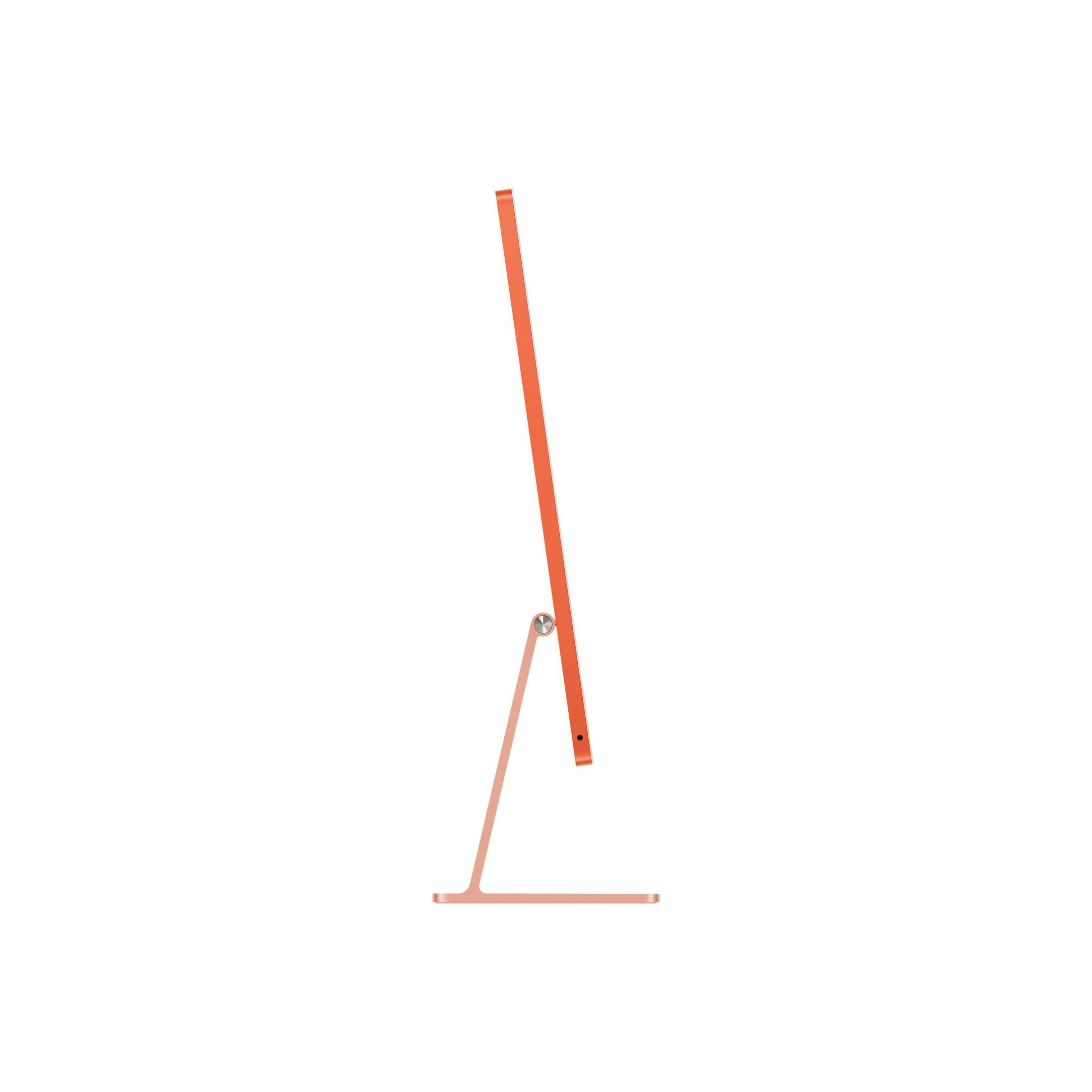 Widok z boku koralowego monitora komputera.