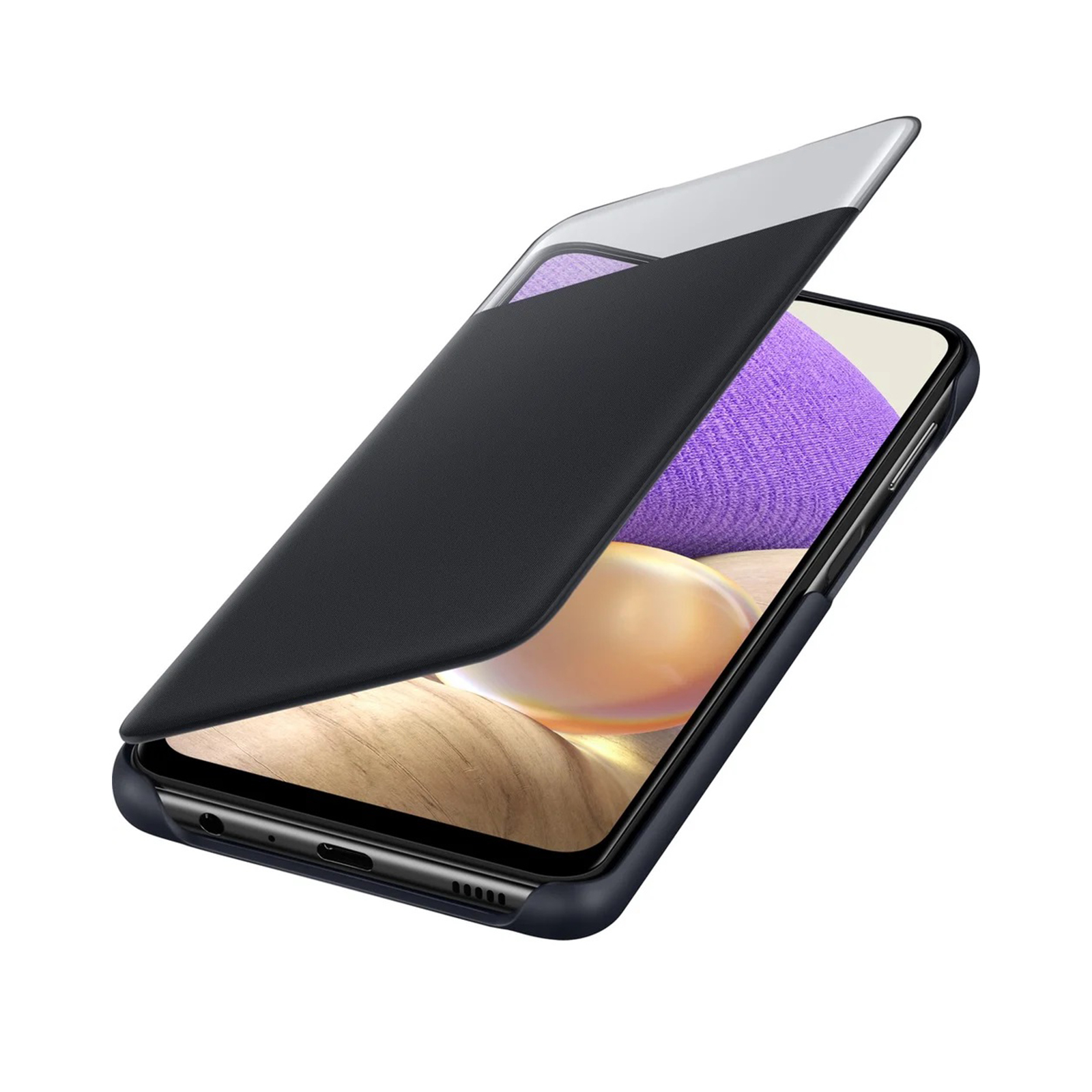 S-View Samsung, A32 black, Backcover, SAMSUNG Wallet Galaxy Cover Schwarz Galaxy A32,