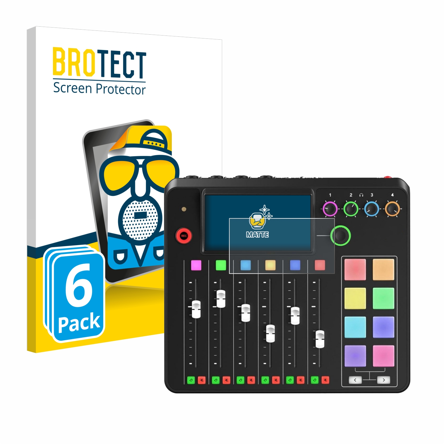 BROTECT II) Rodecaster Pro matte Schutzfolie(für 6x Rode