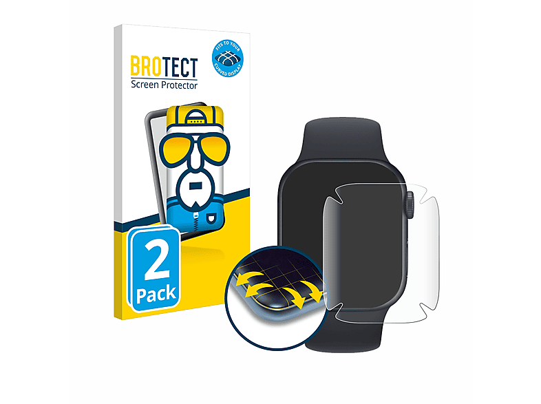 BROTECT 2x Watch (41 Series 3D Flex Curved Schutzfolie(für Apple mm)) Full-Cover 7