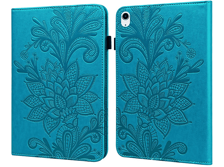 WIGENTO / Tablethülle Blau Muster Apple Kunstleder, & Aufstellbare Motiv Halterung Stift Cover Kunstleder Kunststoff / Silikon für Tasche Full