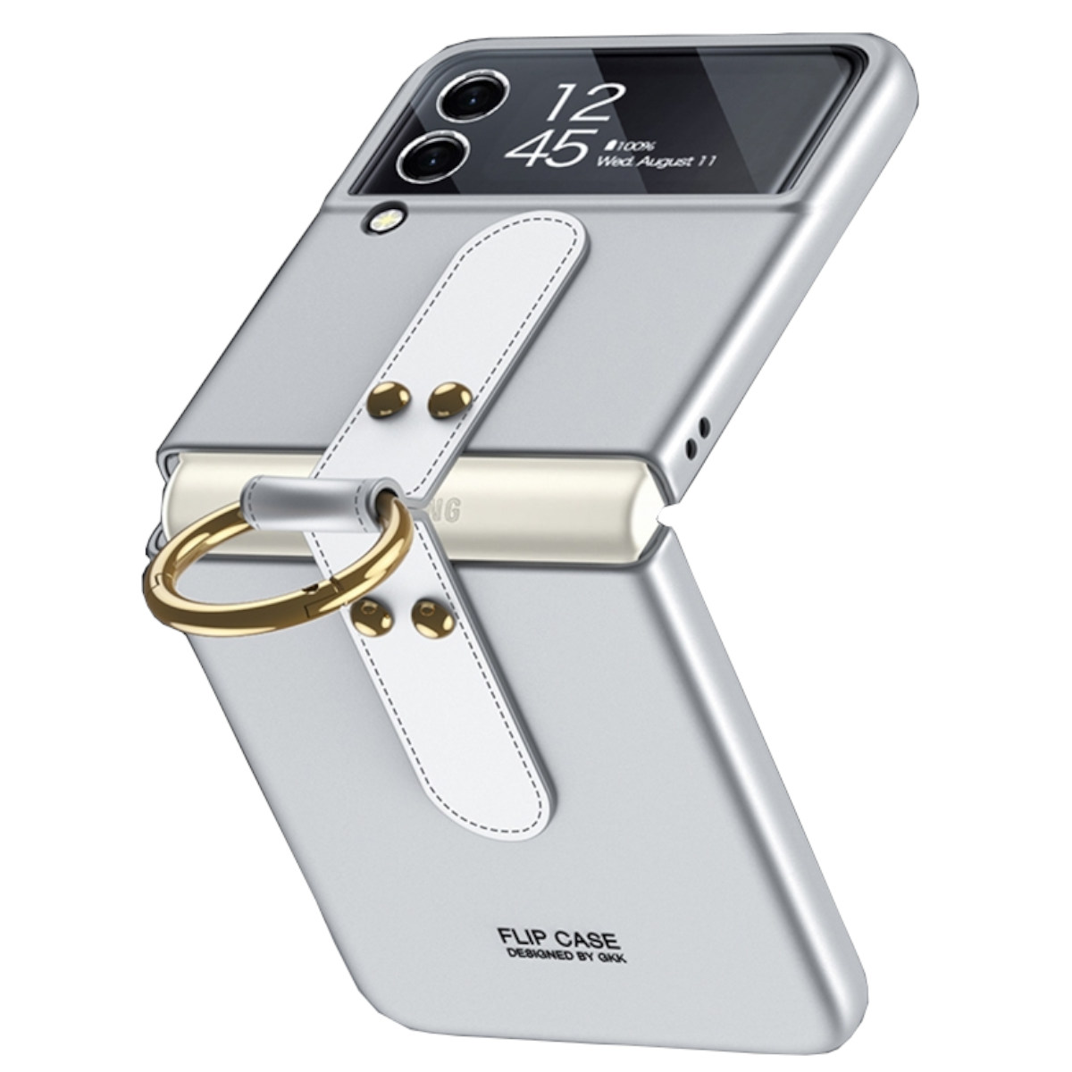 WIGENTO Ring-Halter 5G, Fold3 Samsung, Hart Z Backcover, Galaxy Cover, Kunstleder Silber