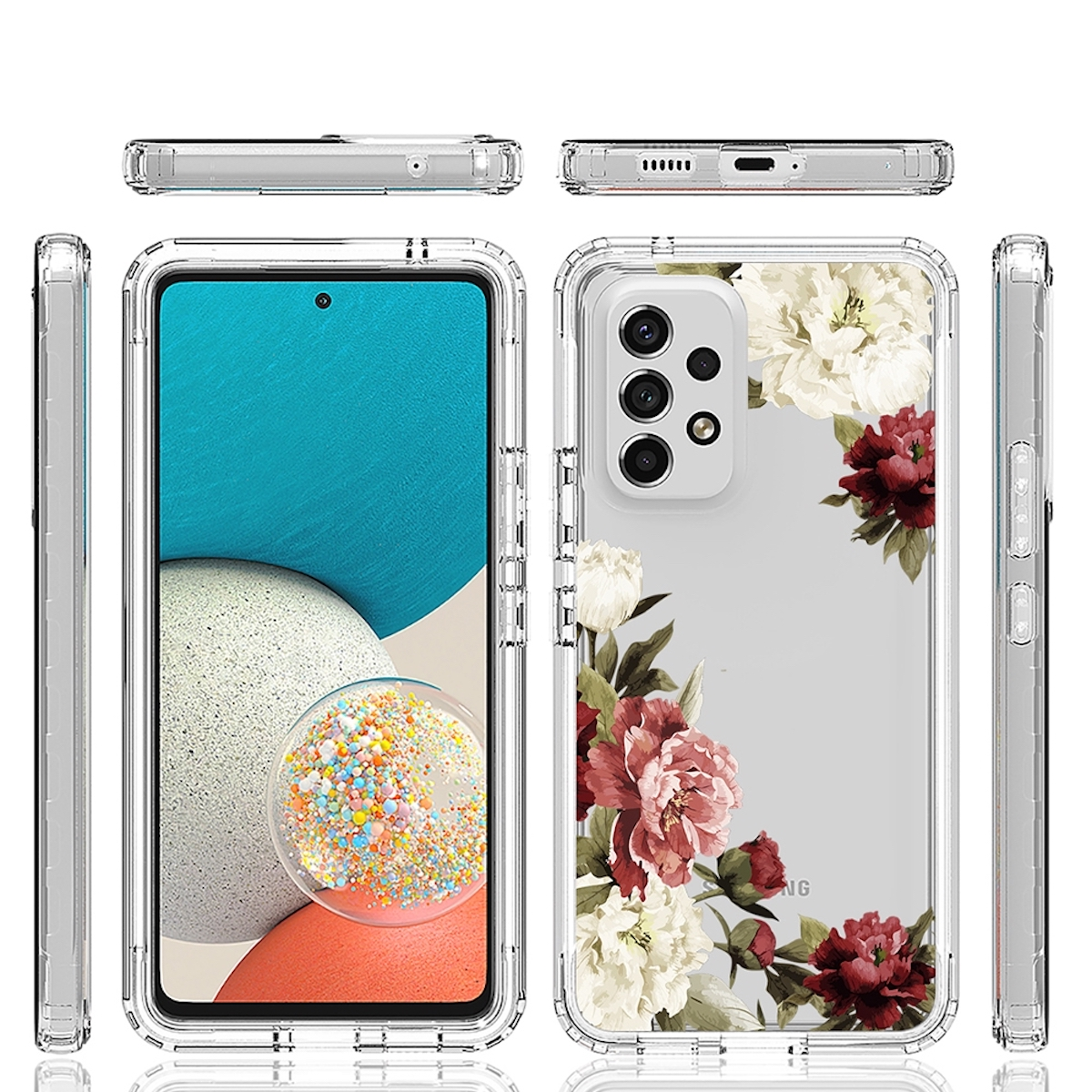 WIGENTO Full Body Muster Design Samsung, Full Galaxy Druck mit A53, robust, Transparent Cover, Hülle