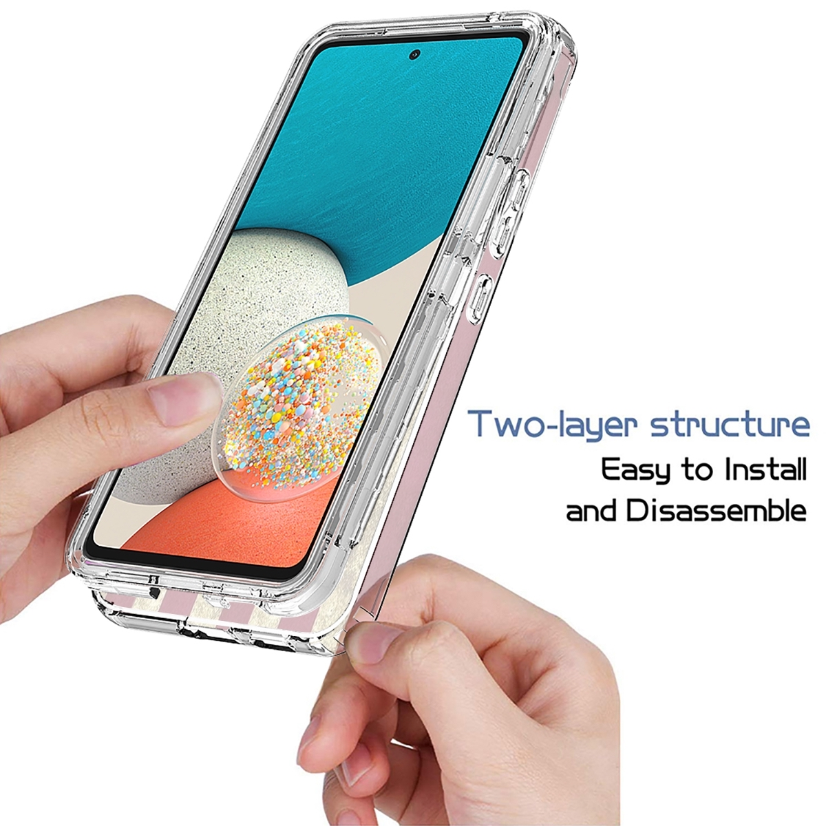 WIGENTO Full Body Muster Design Samsung, Full Galaxy Druck mit A53, robust, Transparent Cover, Hülle