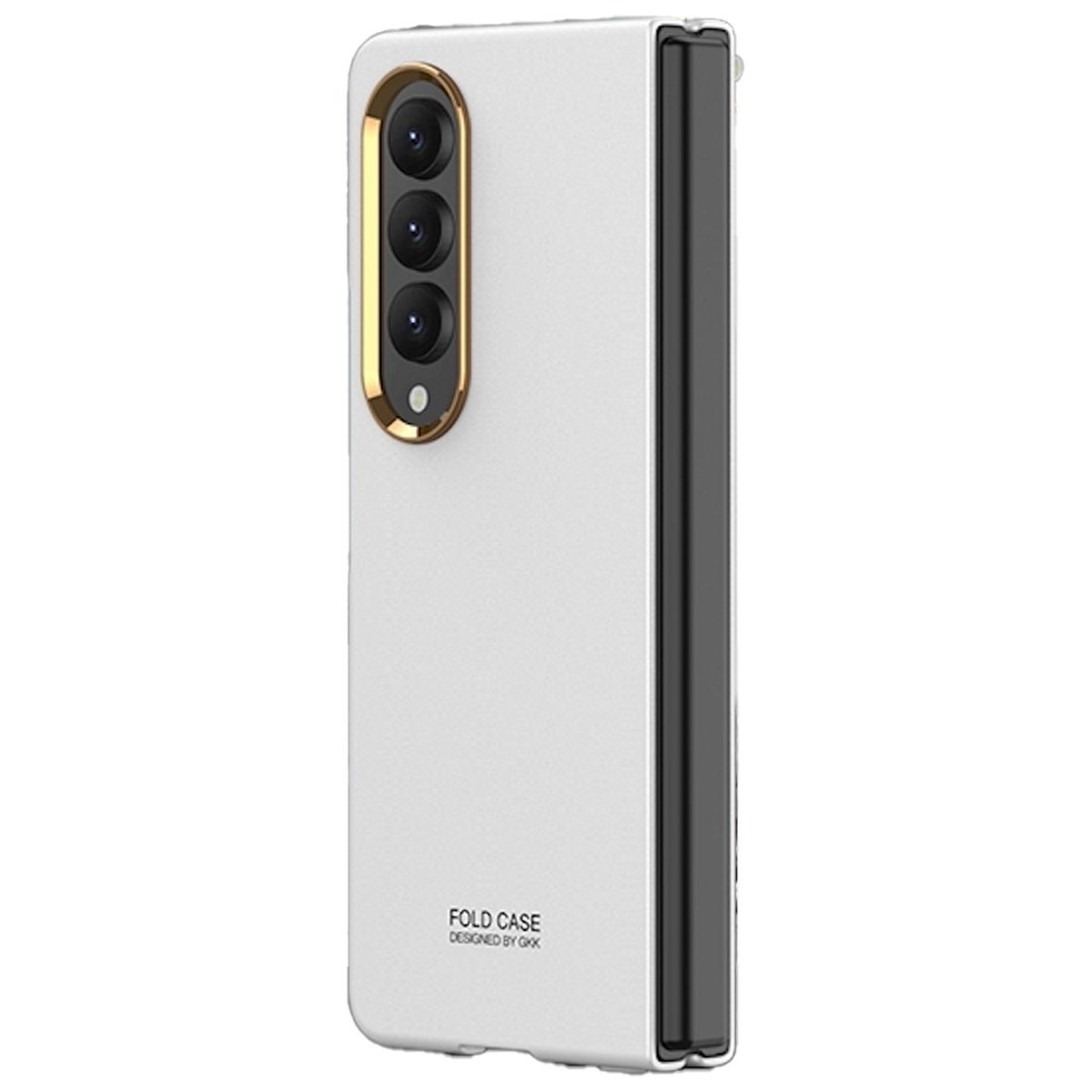 WIGENTO Galvanik Hülle mit Kamera Backcover, 5G, Weiß Z Samsung, Linsenrahmen, Galaxy Fold4