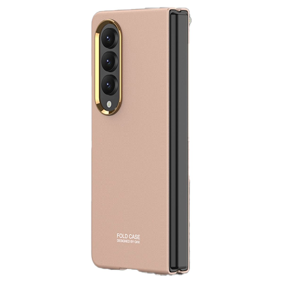 WIGENTO Galvanik Linsenrahmen, 5G, Backcover, Z Galaxy mit Fold4 Kamera Pink Hülle Samsung