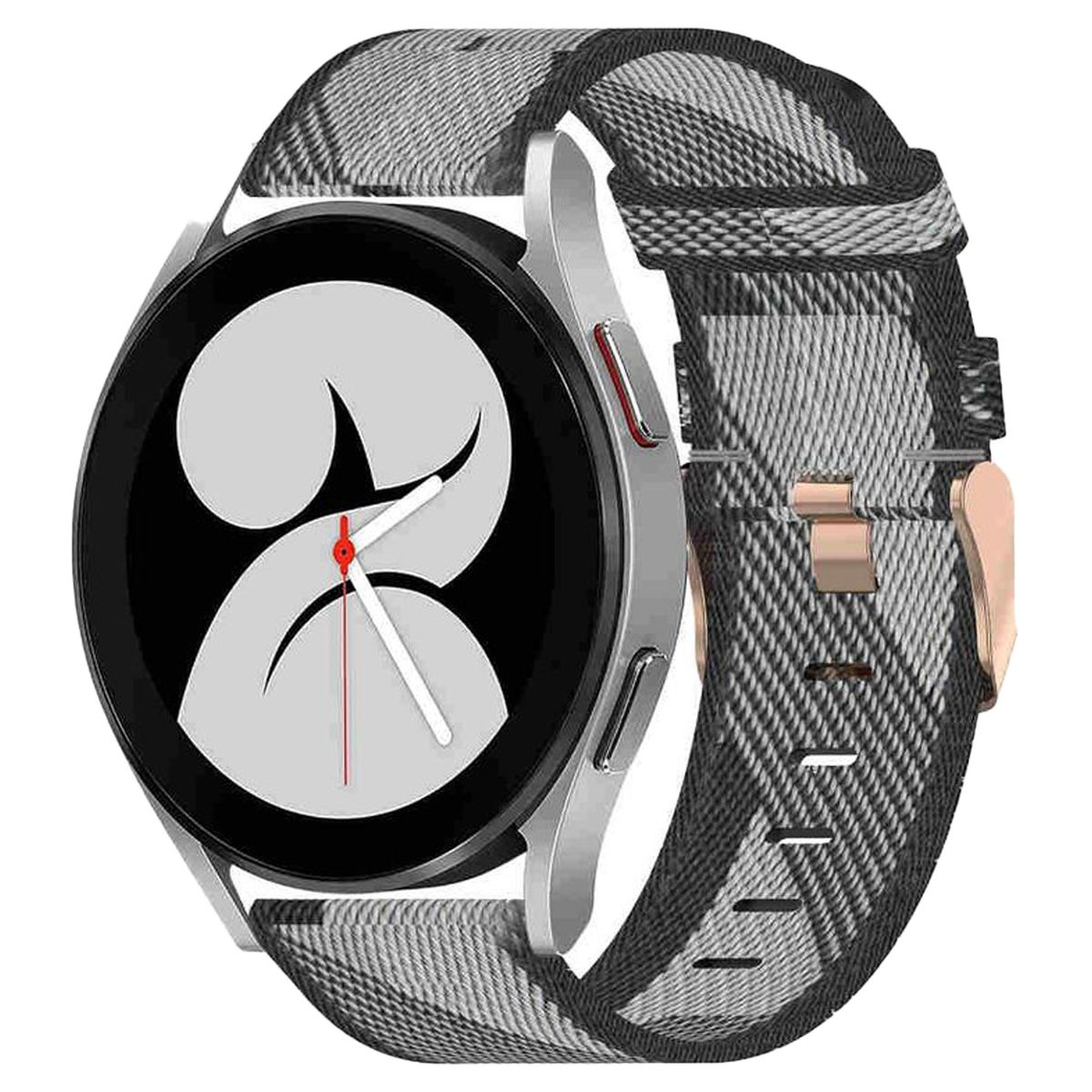 WIGENTO Gewebtes Nylon Silikon Sport 40 Watch 45mm / Watch / 42 6 Classic / / Band, 47 / 4 mm, 5 Galaxy Grau 43 44 5 / 46 6 Pro Watch Ersatzarmband, Samsung, mm mm 4
