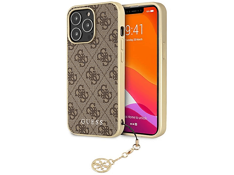 GUESS Guess 4G Charms Collection - Case for iPhone 14 Pro Max (Brown), Full Cover, Apple, iPhone 14 Pro Max, Multicolor | Fullcover