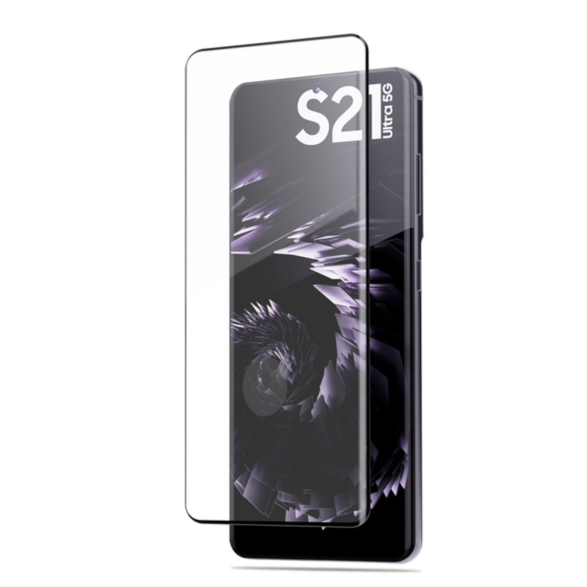 WIGENTO 2x 4D Curved Display S21 Ultra Schutzglas(für H9 Panzer Samsung Galaxy Folie G998B)