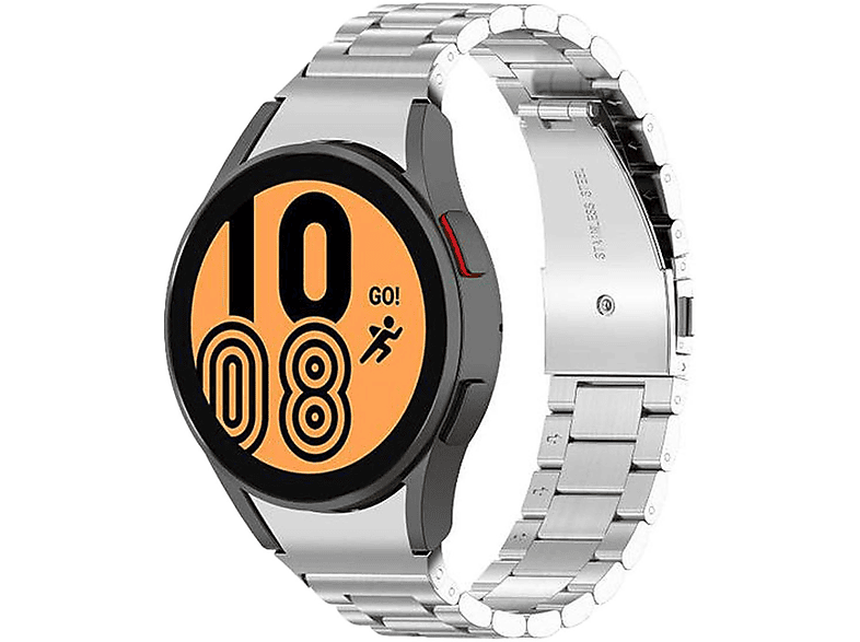 WIGENTO Stahl Metall Design Band, Classic Galaxy Ersatzarmband, 46 mm Watch mm, 47 5 / 6 43 4 / 45mm / Watch Samsung, / 5 / 42 6 / Silber Watch 44 mm 40 Pro 4