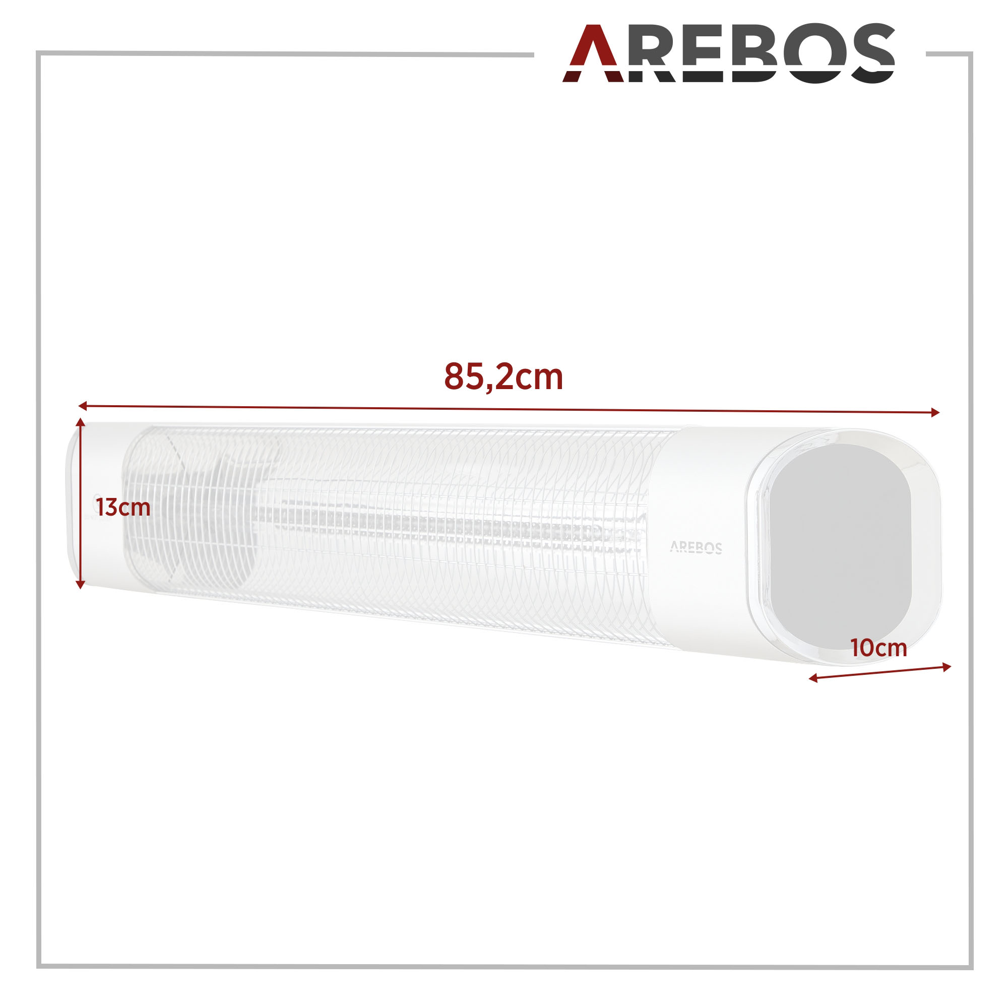 AREBOS mit Fernbedienung inkl. 60° silber Heizstufen Neigung | | Infrarot 2 Montagematerial Heizstrahler