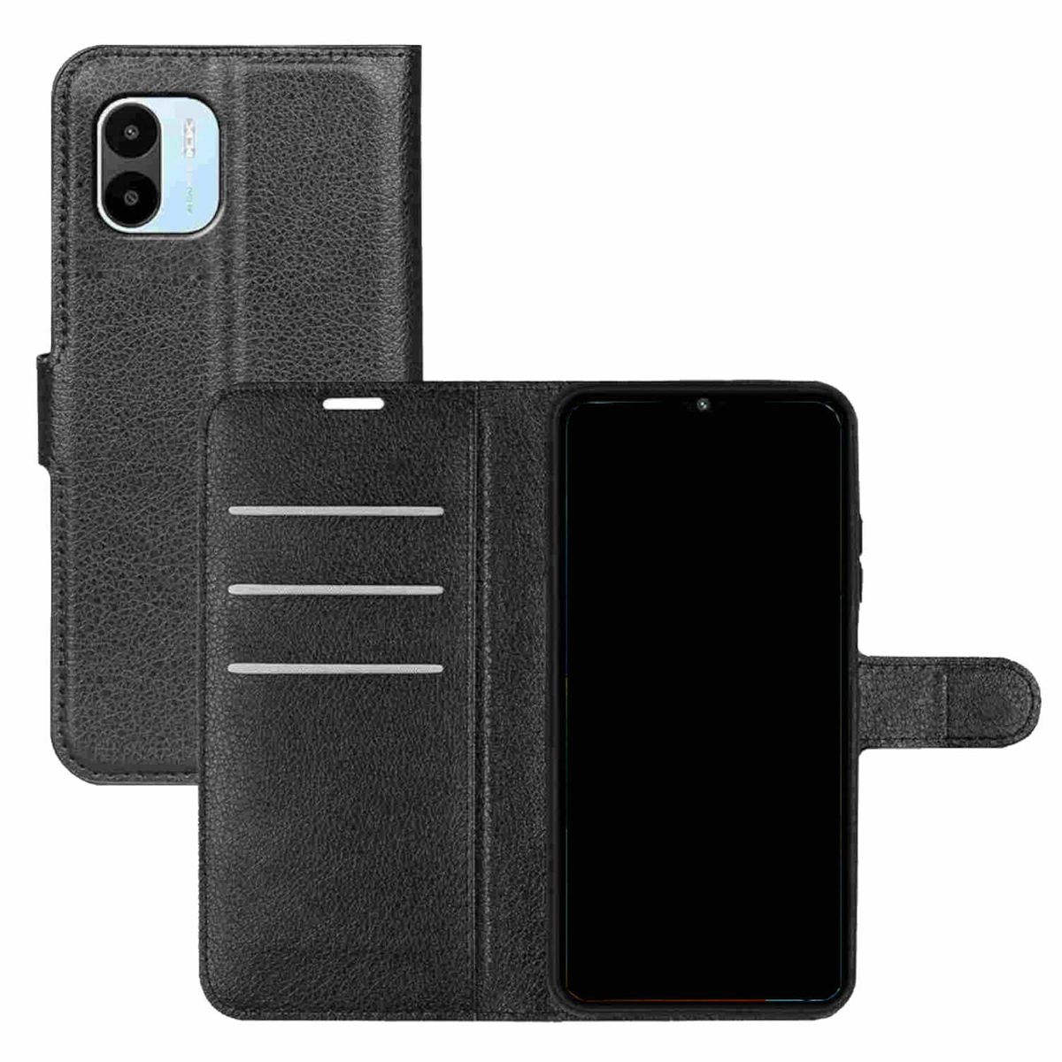WIGENTO Design Schutz A1, Fach, Bookcover, mit A2 Schwarz Tasche Redmi Kreditkarten Xiaomi, 