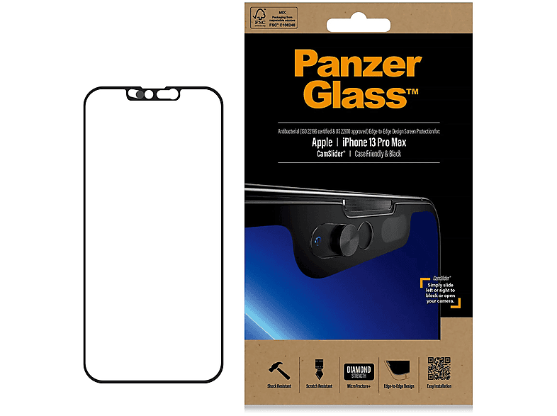 + Gehärtetes GLASS iPhone 14 Schiebeabdeckung Apple PANZER Glas Glas-Folien(für Plus)