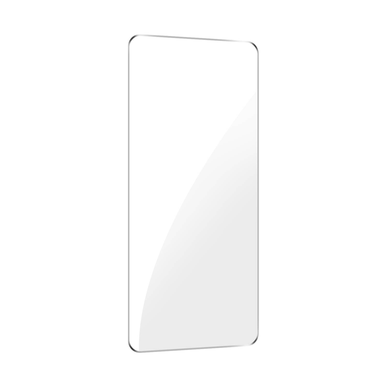 Un protecteur d'écran rectangulaire transparent sur fond blanc.