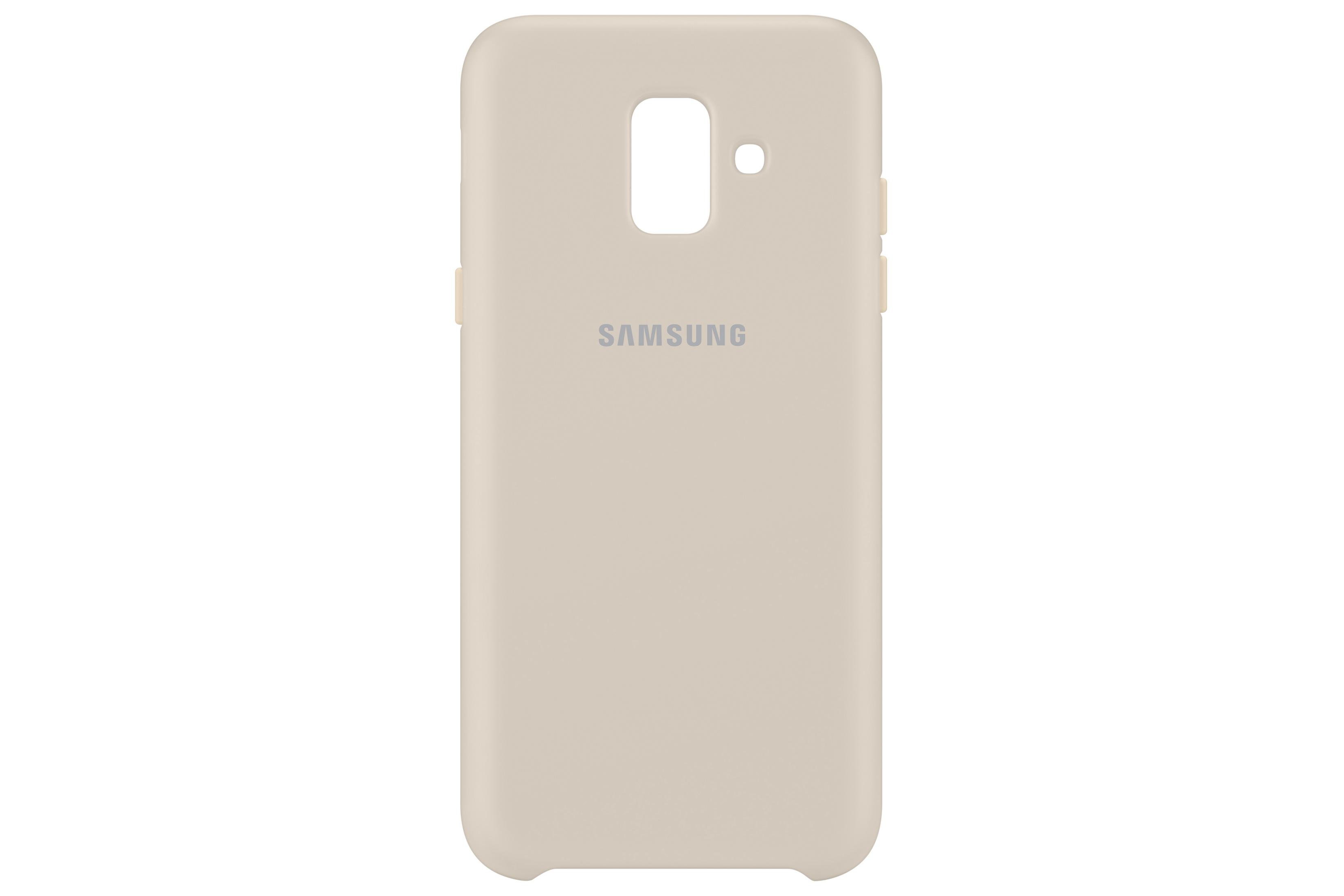 Beige Samsung-Handyhülle mit dem Samsung-Logo.