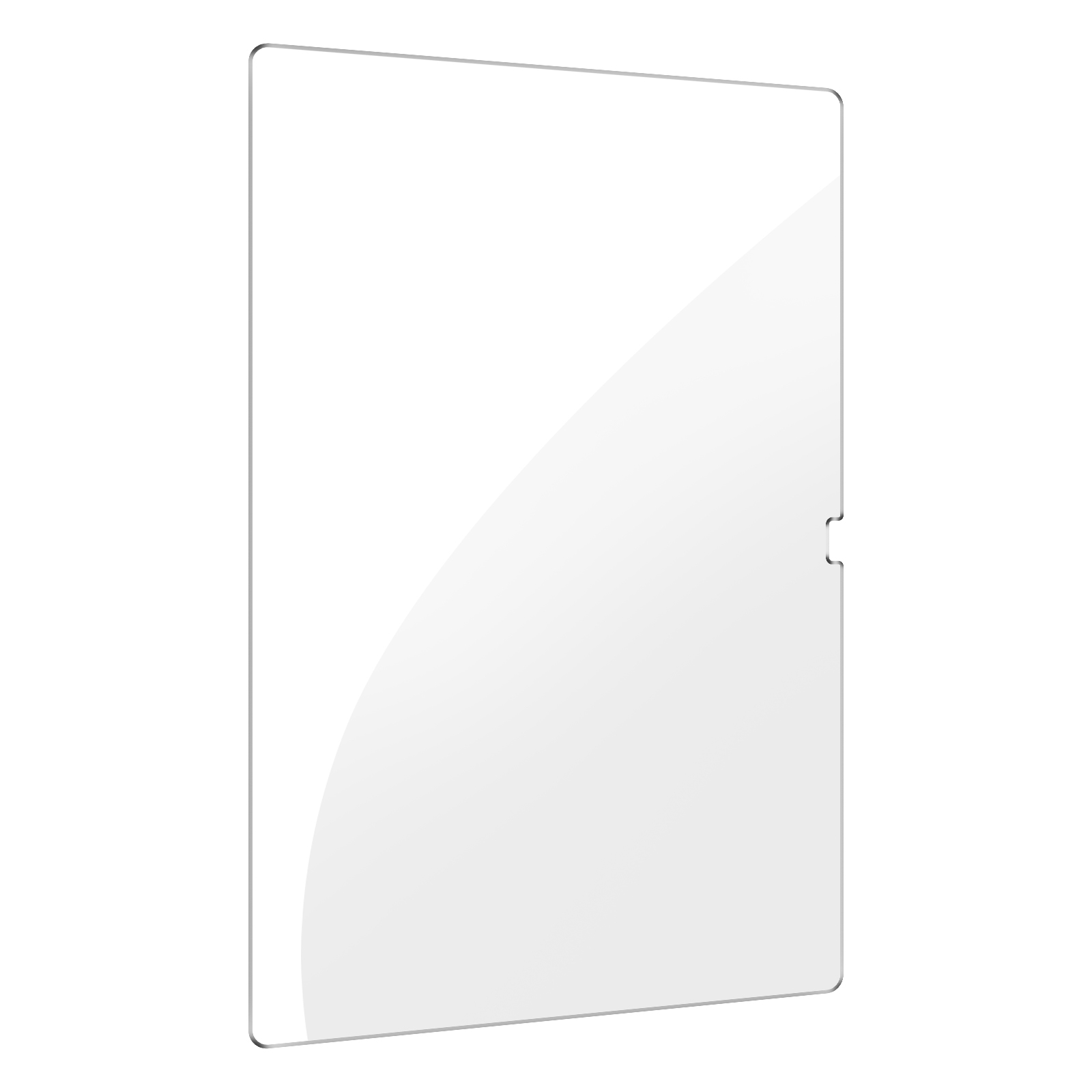 Un protector de pantalla transparente para una tableta.