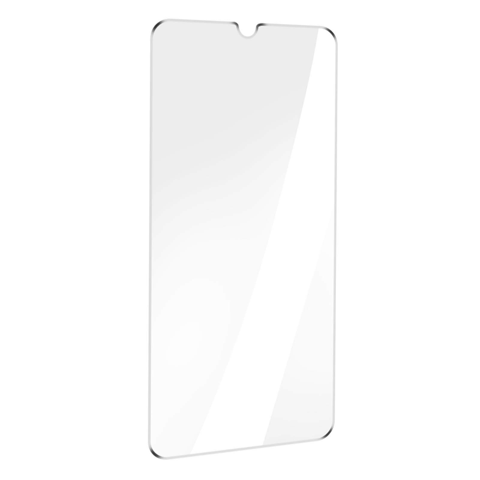 Protecteur d'écran transparent, fond blanc, forme rectangulaire.