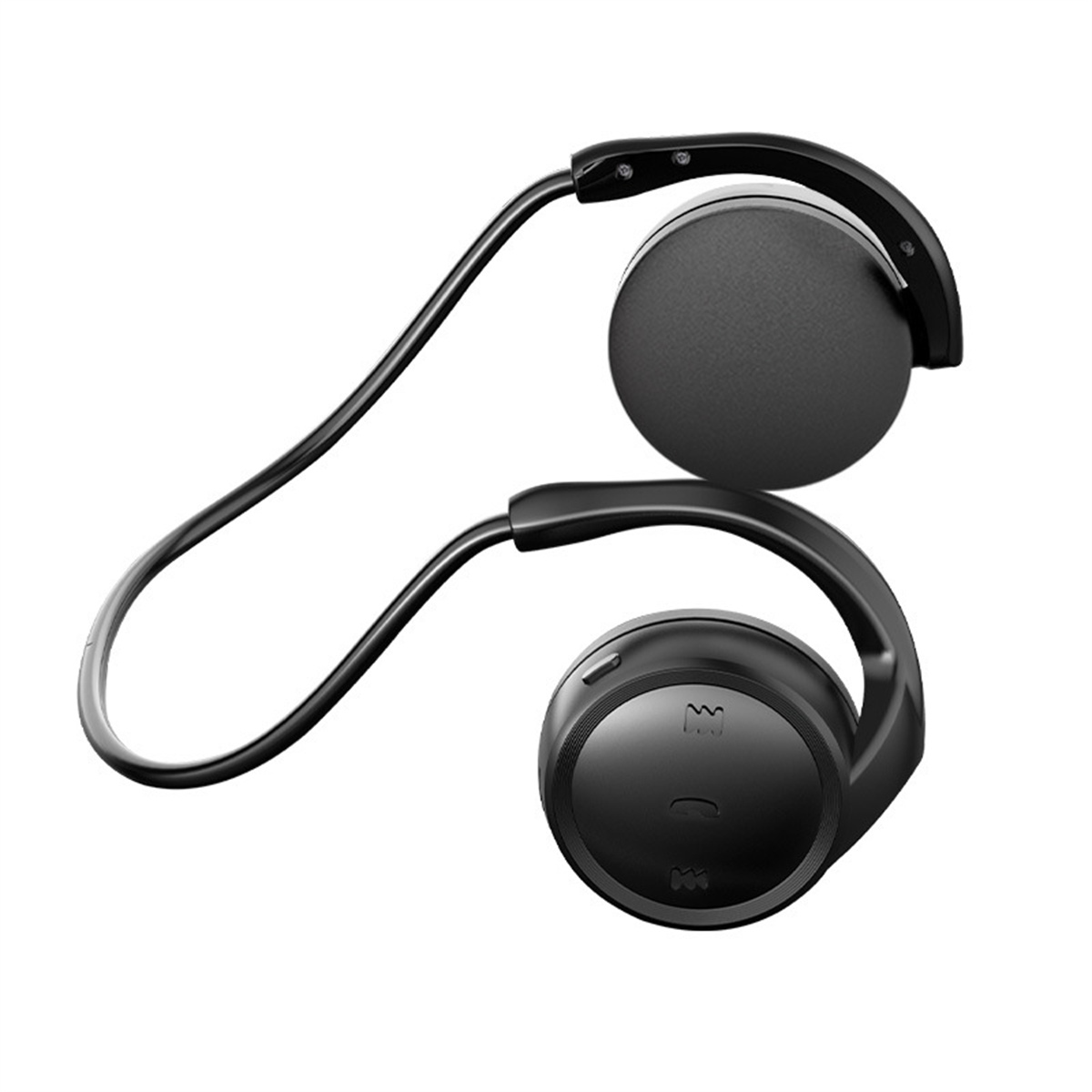 SYNTEK Bluetooth-Kopfhörer Schwarz On-Ear Wireless Bluetooth In-ear Kopfhörer Schwarz Bluetooth Sports Pluggable Kopfhörer