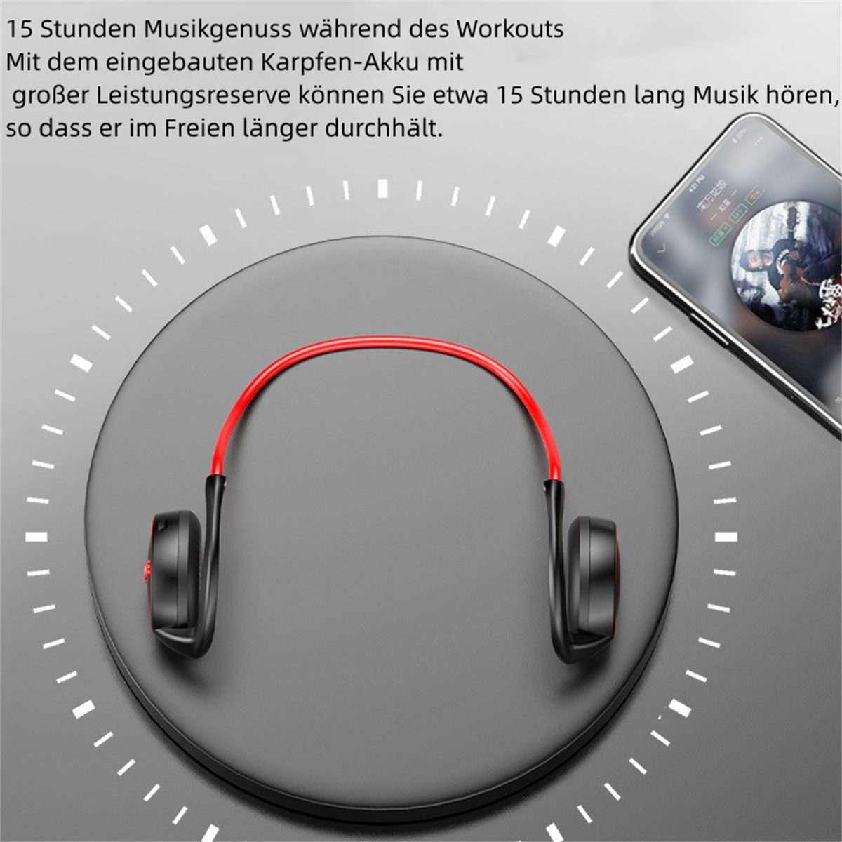 Wireless Bluetooth Kopfhörer Rot In-ear Rot Sports SYNTEK Bluetooth Pluggable On-Ear Bluetooth-Headset Headset,