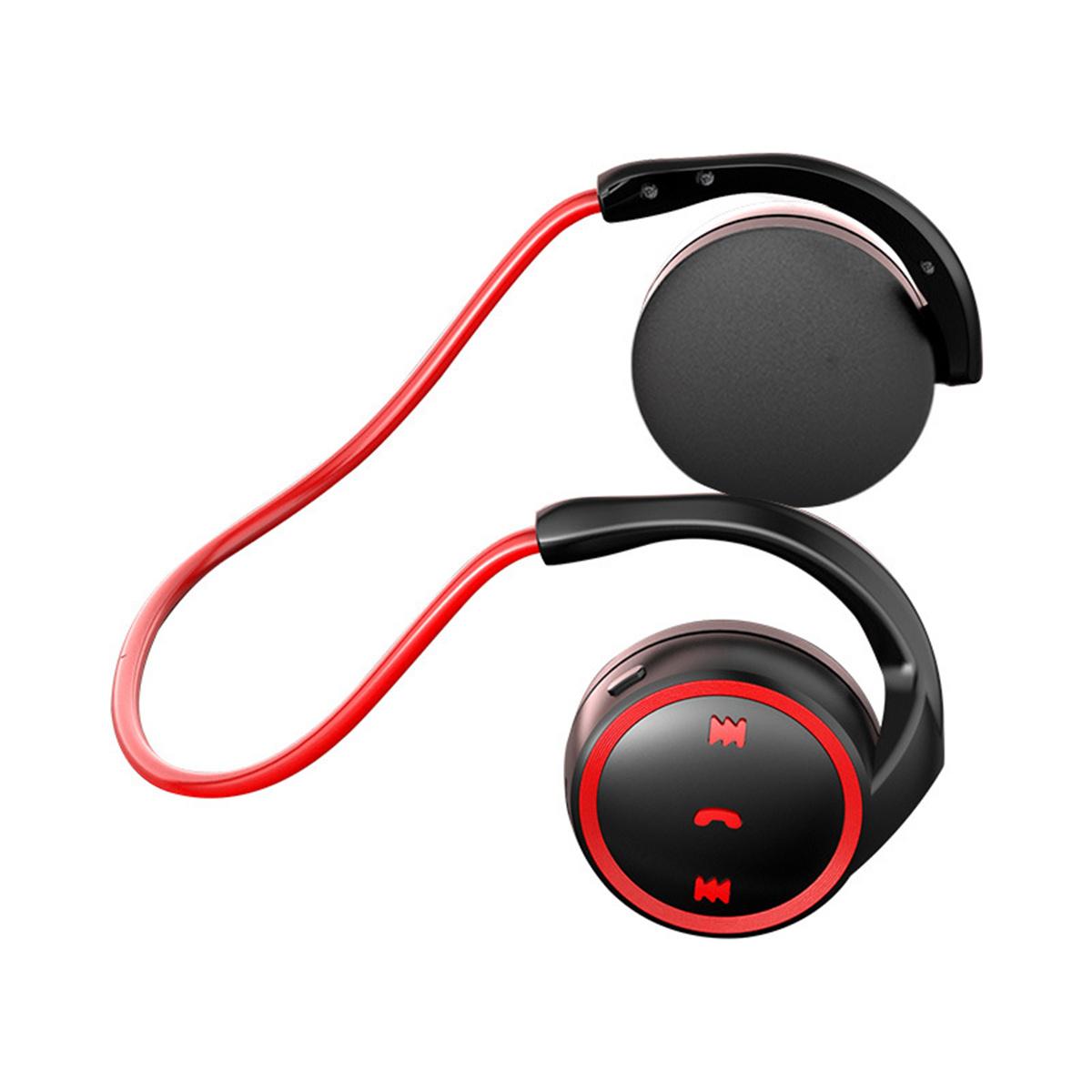 SYNTEK Bluetooth-Headset Rot On-Ear Bluetooth Pluggable In-ear Sports Rot Wireless Kopfhörer Bluetooth Headset