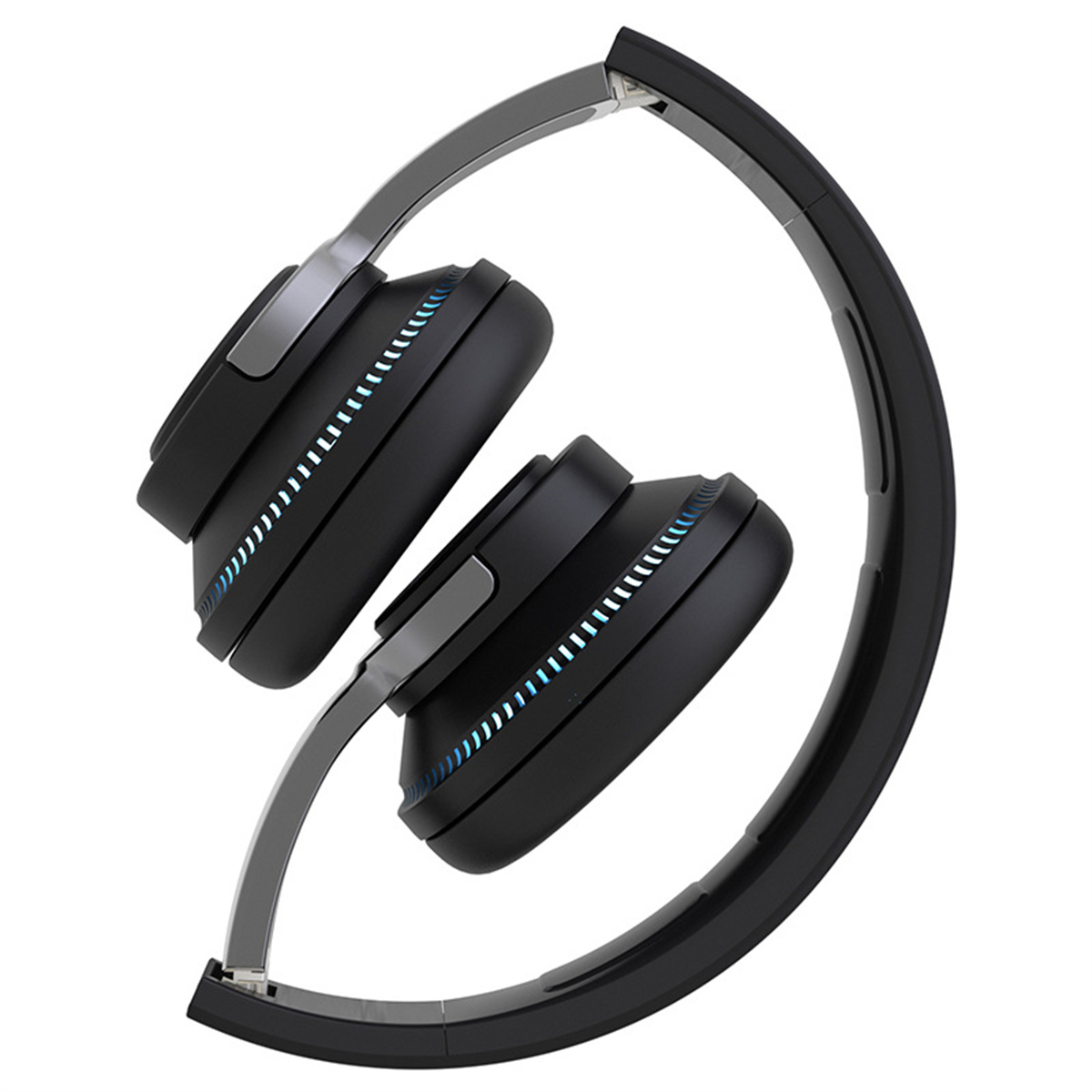 SYNTEK Bluetooth-Headset Schwarzer Kopfbügel Folding Headset, Over-ear Kopfhörer Bass Bluetooth Glow Schwarz Wireless