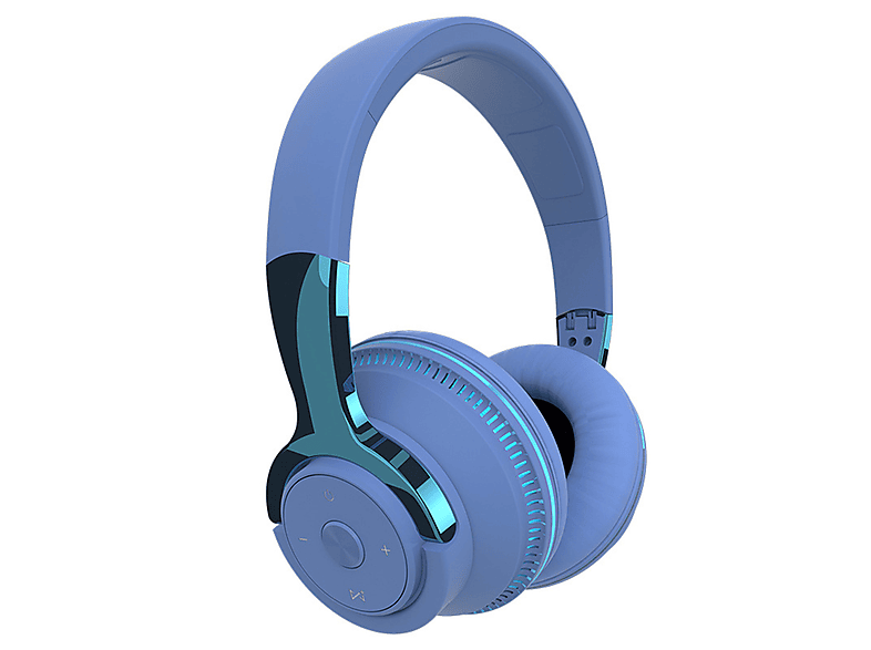 Stirnband Folding Headset, Bluetooth-Headset Bluetooth Glow SYNTEK Blau Blau Over-ear Kopfhörer Wireless Bass