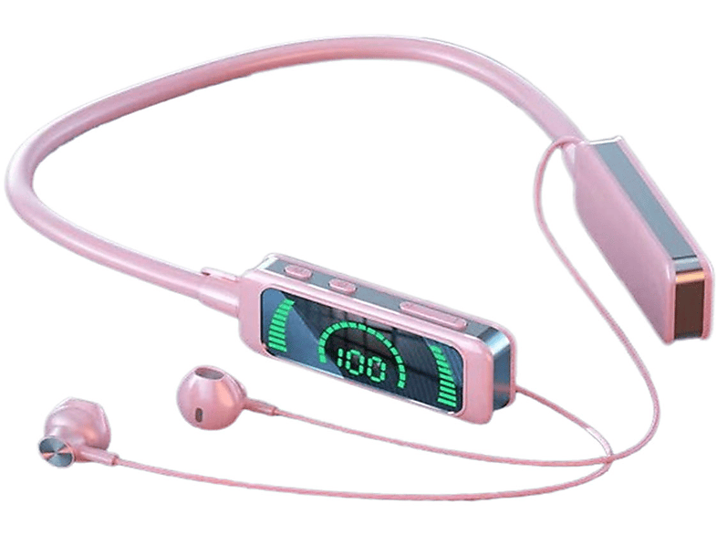 SYNTEK Kopfhörer Rosa Bluetooth um den Hals Digital Pluggable Karte Kopfhörer, In-ear Bluetooth Kopfhörer Bluetooth Rosa