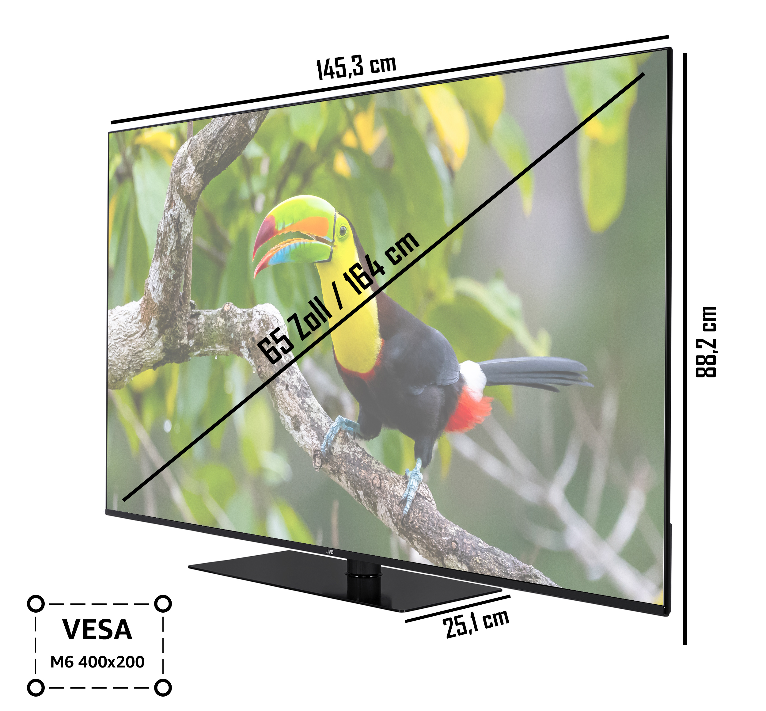 JVC LT-65VU6355 LED TV) (Flat, 65 UHD 4K, / TV SMART 164 Zoll cm