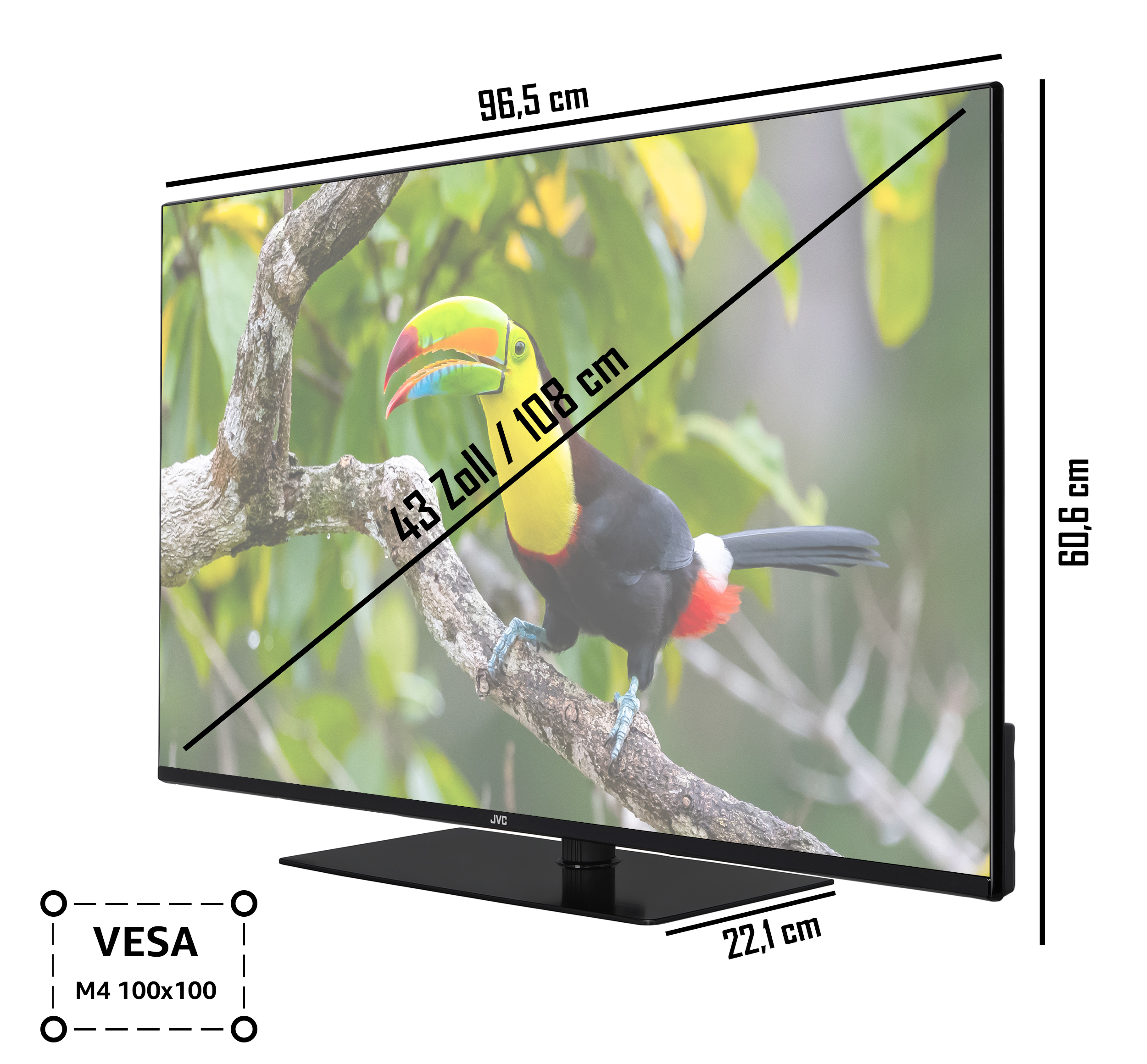 (Flat, SMART LT-43VU6355 / LED Zoll 43 TV) TV JVC UHD 108 4K, cm,