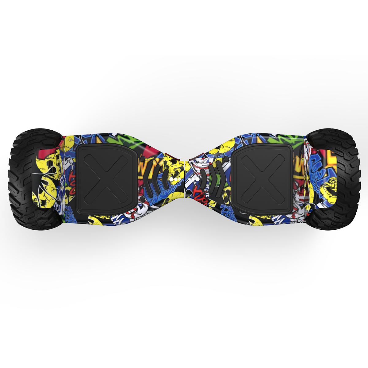 Hoverboard mit Graffiti-Kunst-Design.