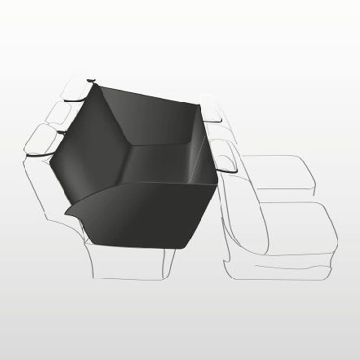 Schwarzer Autositz-Organizer. Skizzenartiges Bild.