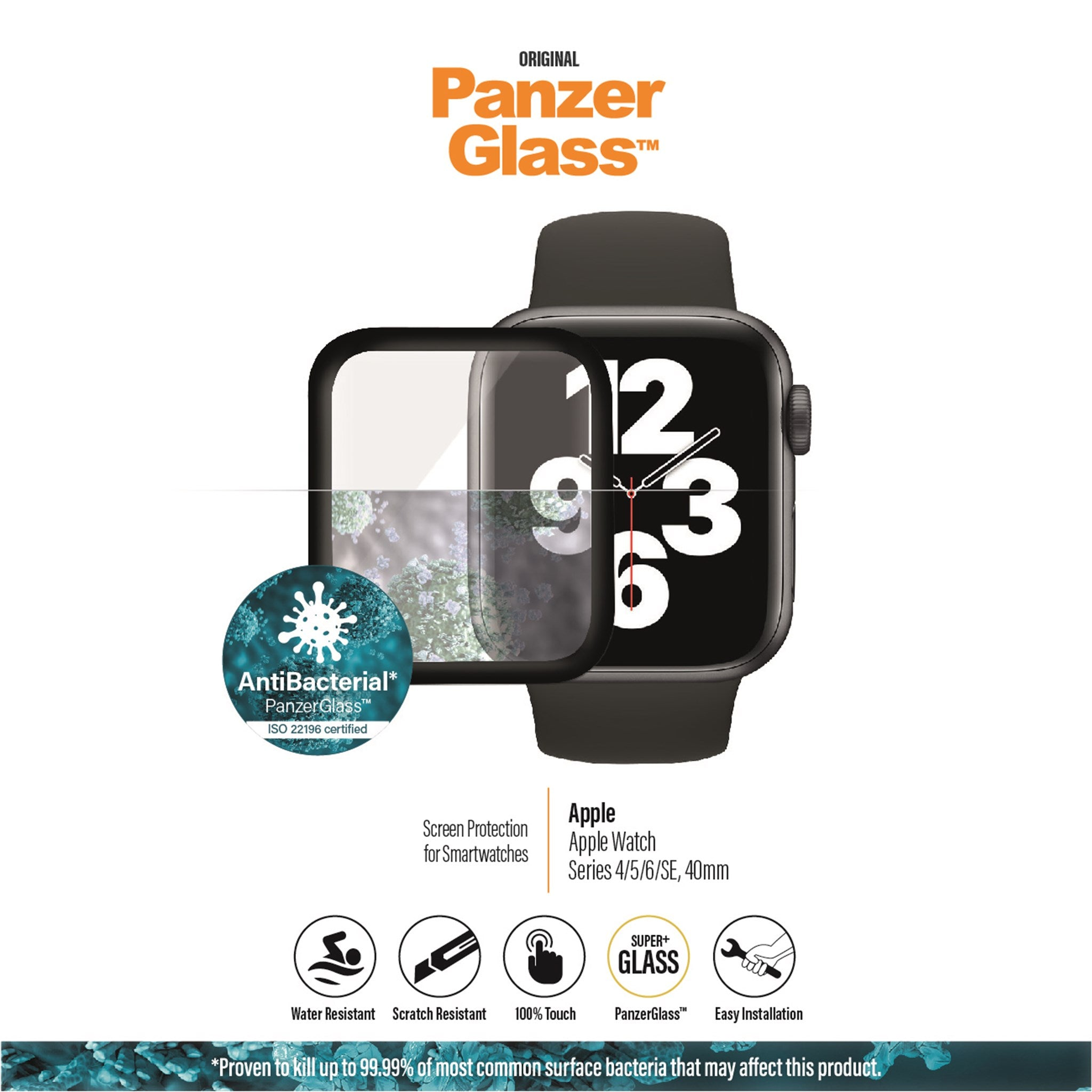 PANZERGLASS Watch Series | Watch 40mm Series 5 4 Watch 40mm) SE Displayschutzglas 40mm| Watch 40mm Smartwatch(für 5 Series 4 | 6 | Series | SE | Watch Apple 40mm| 6