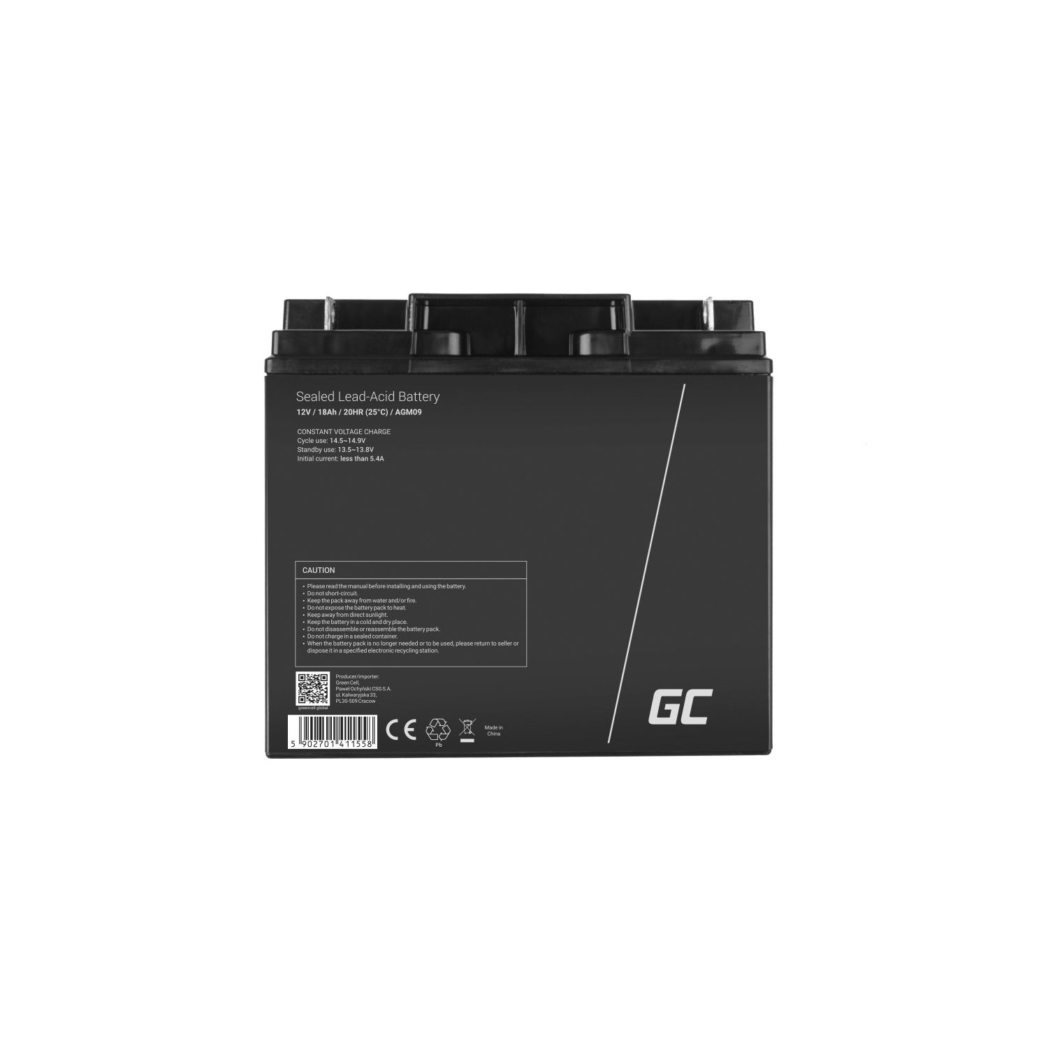 AGM09 VRLA Batterie, AGM 18 CELL GREEN mAh