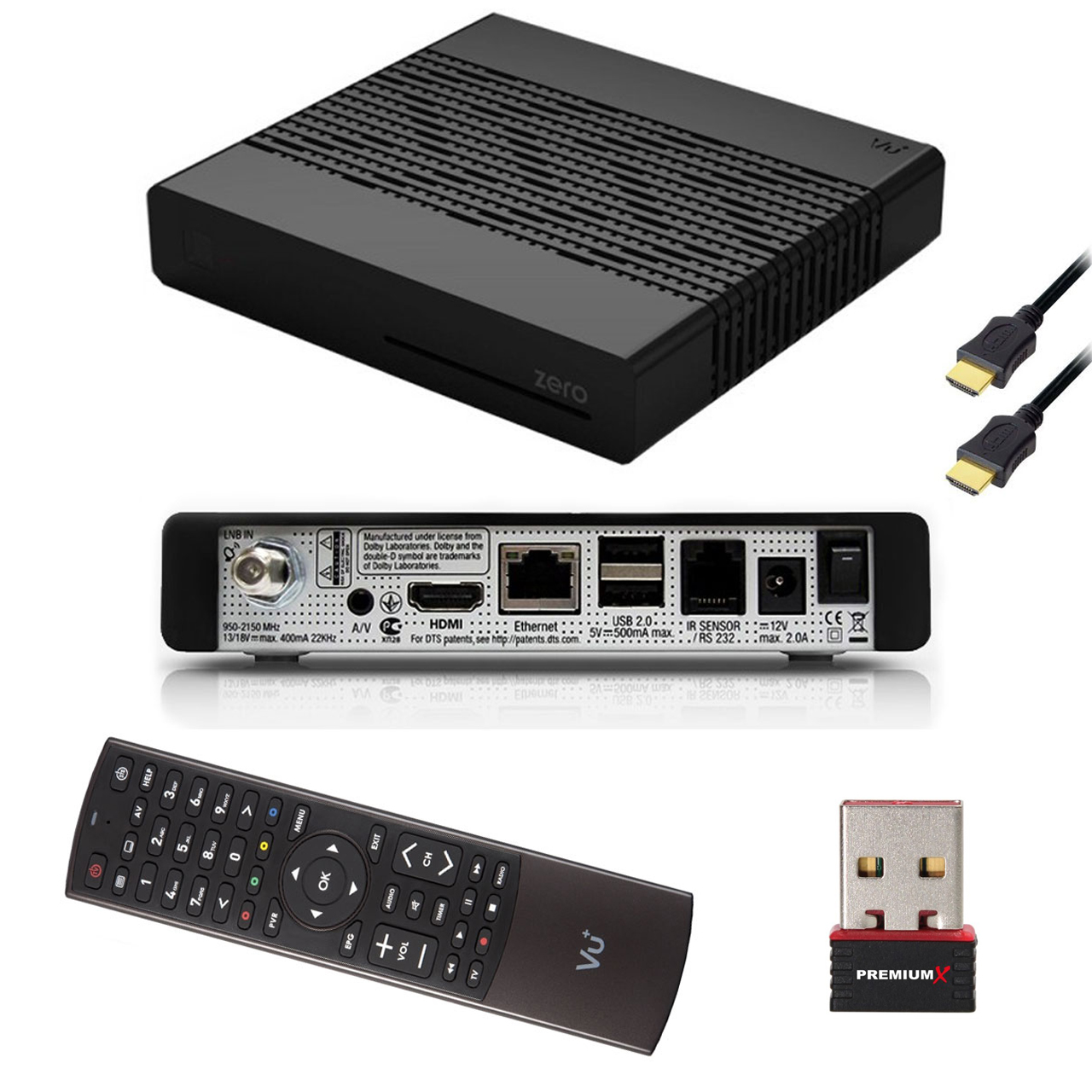 Receiver mit Wlan Sat PremiumX DVB-S2 Tuner HD Stick VU+ Black Linux (Schwarz) FULLHD Sat Receiver