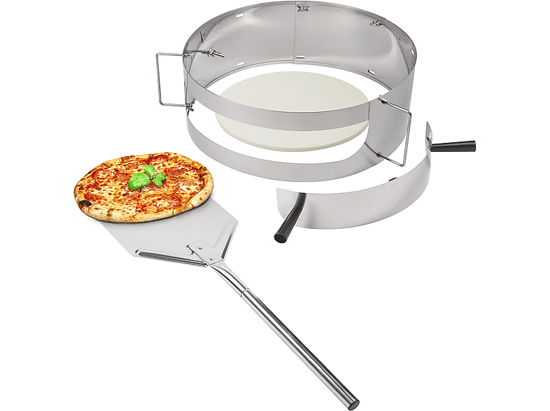 BRUZZZLER Pizzaofen-Komplettset Pizzaring, Silber