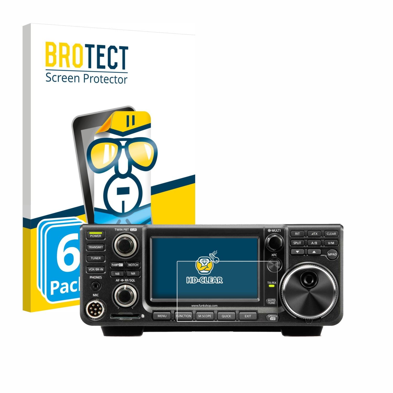 BROTECT 6x klare Schutzfolie(für Icom IC-7300)