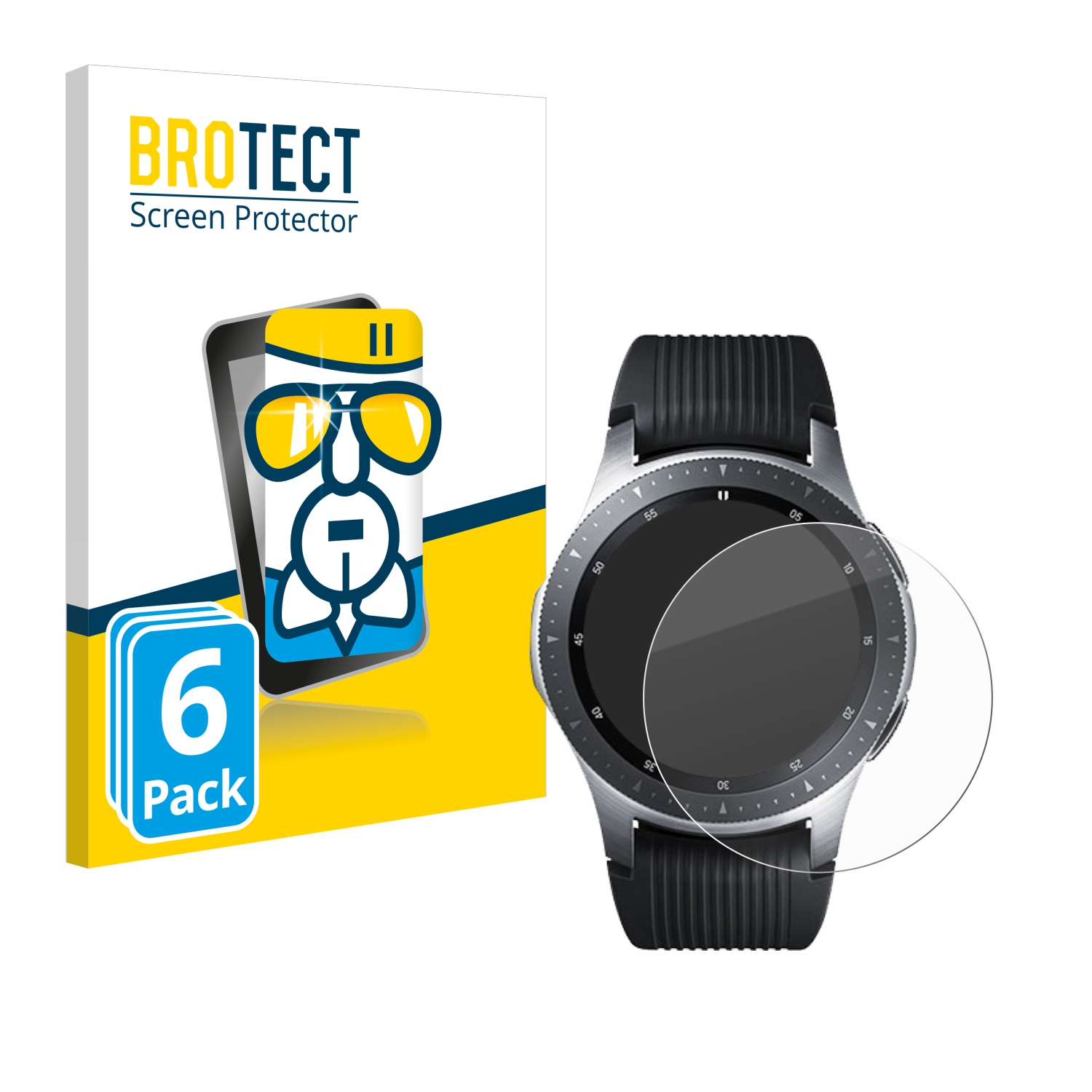 BROTECT 6x (46 mm)) klare Watch Airglass Schutzfolie(für Samsung Galaxy