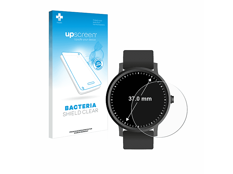 UPSCREEN antibakteriell klare Schutzfolie(für Universal Armbanduhren (Kreisrund, ø: 37 mm))
