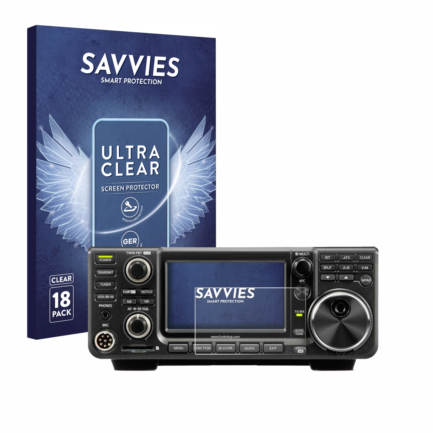SAVVIES 18x klare IC-7300) Schutzfolie(für Icom