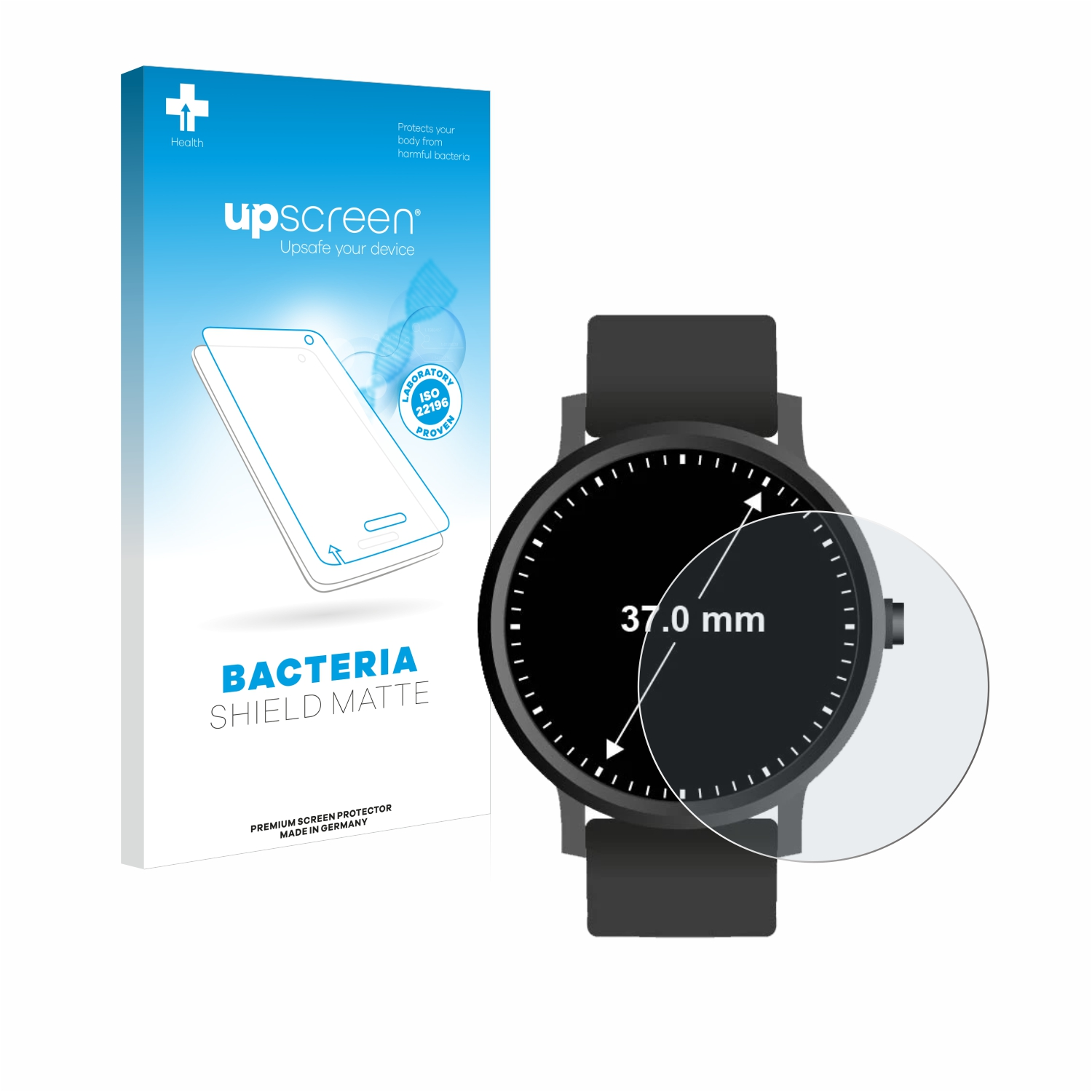 matte entspiegelt Universal antibakteriell 37 mm)) (Kreisrund, Armbanduhren Schutzfolie(für UPSCREEN ø:
