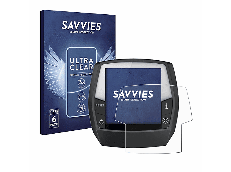 SAVVIES 6x klare Schutzfolie(für Bosch Intuvia Active Line)