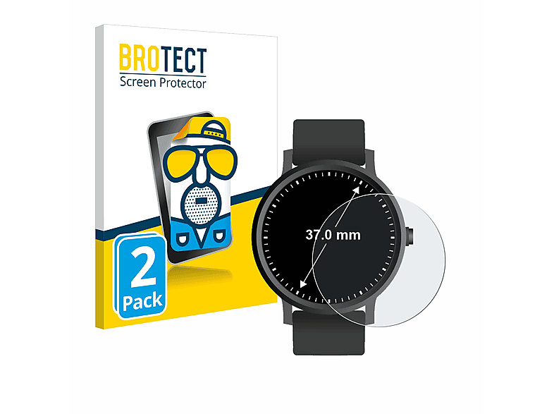 BROTECT 2x matte entspiegelte Schutzfolie (für Universal Armbanduhren (Kreisrund, ø: 37 mm))