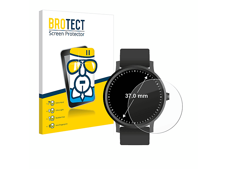 BROTECT Airglass klare Schutzfolie(für Universal Armbanduhren (Kreisrund, ø: 37 mm))