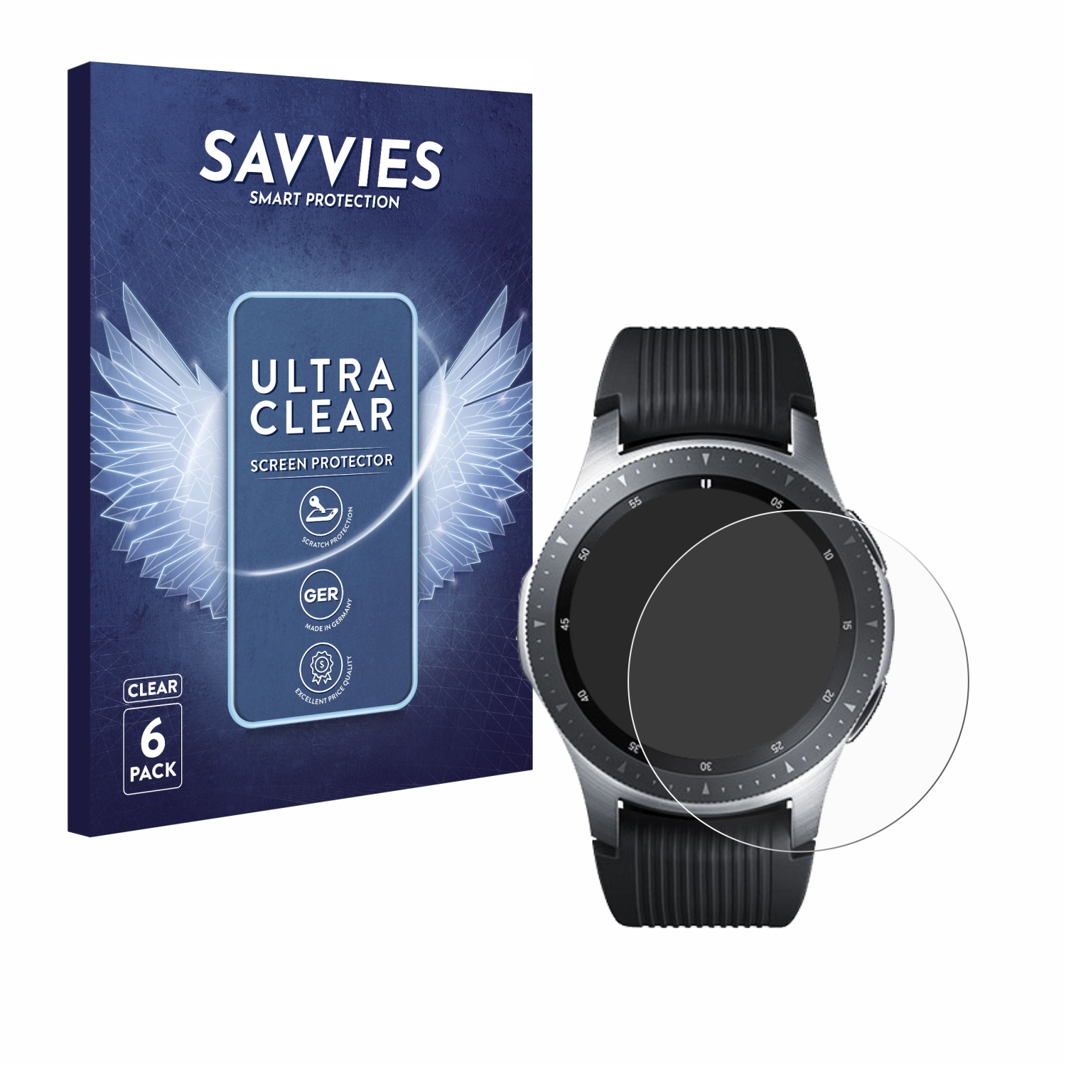 klare 6x SAVVIES mm)) Watch Samsung Schutzfolie(für Galaxy (46
