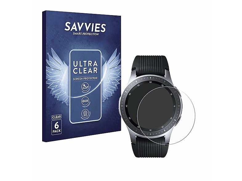 SAVVIES 6x klare Schutzfolie(für mm)) Galaxy Samsung Watch (46